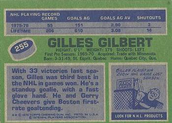 1976-77 Topps #255 Gilles Gilbert Back