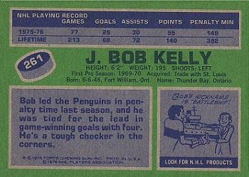 1976-77 Topps #261 J. Bob Kelly Back