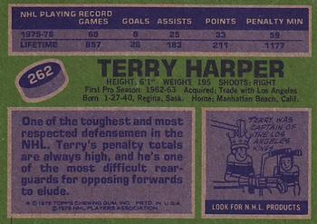 1976-77 Topps #262 Terry Harper Back