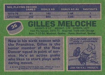 1976-77 Topps #36 Gilles Meloche Back