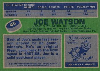1976-77 Topps #45 Joe Watson Back