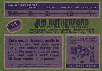 1976-77 Topps #88 Jim Rutherford Back