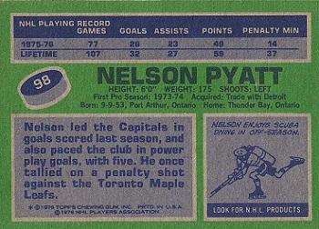 1976-77 Topps #98 Nelson Pyatt Back