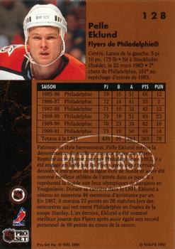 1991-92 Parkhurst French #128 Pelle Eklund Back
