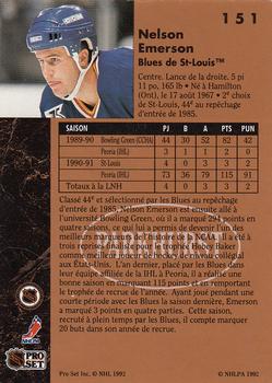 1991-92 Parkhurst French #151 Nelson Emerson Back