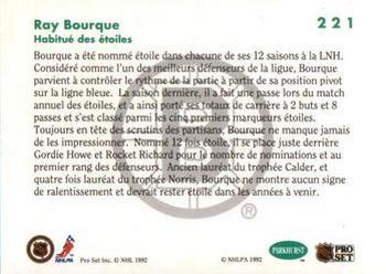 1991-92 Parkhurst French #221 Ray Bourque Back