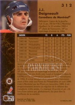 1991-92 Parkhurst French #312 J.J. Daigneault Back