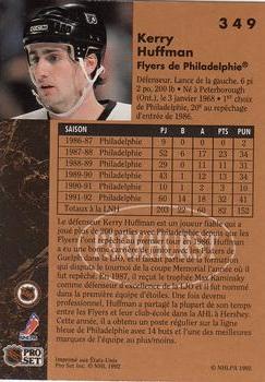 1991-92 Parkhurst French #349 Kerry Huffman Back