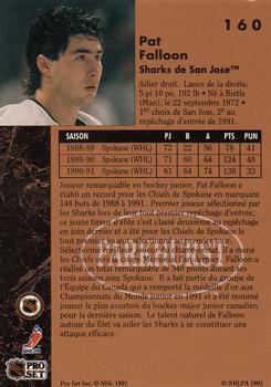 1991-92 Parkhurst French #160 Pat Falloon Back