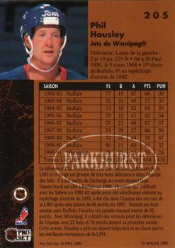 1991-92 Parkhurst French #205 Phil Housley Back