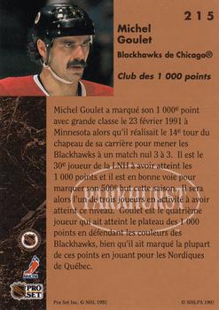 1991-92 Parkhurst French #215 Michel Goulet Back