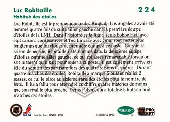 1991-92 Parkhurst French #224 Luc Robitaille Back