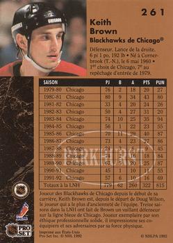 1991-92 Parkhurst French #261 Keith Brown Back