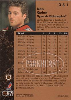 1991-92 Parkhurst French #351 Dan Quinn Back
