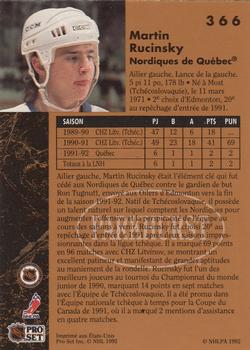 1991-92 Parkhurst French #366 Martin Rucinsky Back