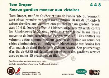 1991-92 Parkhurst French #448 Tom Draper Back