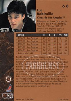 1991-92 Parkhurst French #68 Luc Robitaille Back