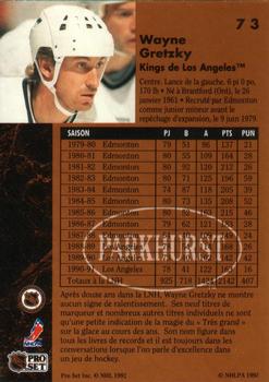 1991-92 Parkhurst French #73 Wayne Gretzky Back