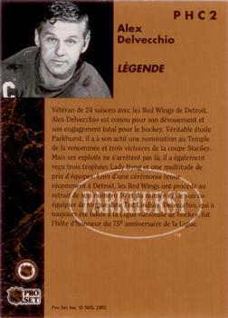 1991-92 Parkhurst French - Collectibles #PHC2 Alex Delvecchio Back