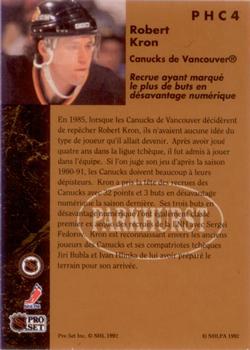 1991-92 Parkhurst French - Collectibles #PHC4 Robert Kron Back