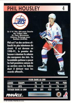 1991-92 Pinnacle French #4 Phil Housley Back