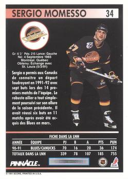 1991-92 Pinnacle French #34 Sergio Momesso Back
