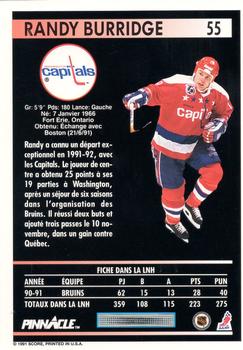1991-92 Pinnacle French #55 Randy Burridge Back