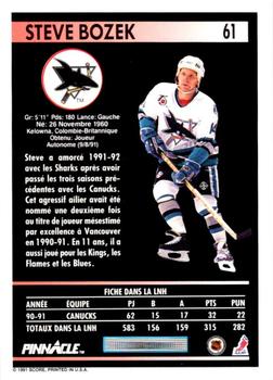 1991-92 Pinnacle French #61 Steve Bozek Back