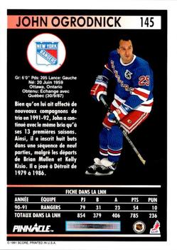 1991-92 Pinnacle French #145 John Ogrodnick Back