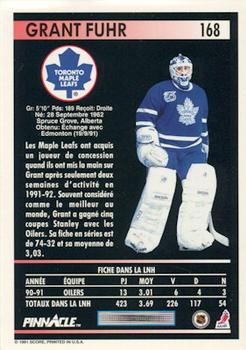 1991-92 Pinnacle French #168 Grant Fuhr Back