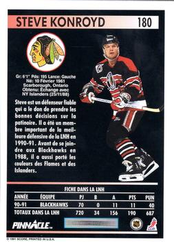 1991-92 Pinnacle French #180 Steve Konroyd Back