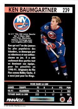 1991-92 Pinnacle French #239 Ken Baumgartner Back