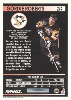 1991-92 Pinnacle French #274 Gordie Roberts Back