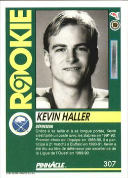 1991-92 Pinnacle French #307 Kevin Haller Back