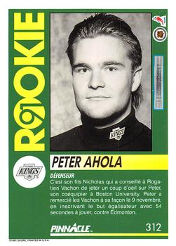 1991-92 Pinnacle French #312 Peter Ahola Back