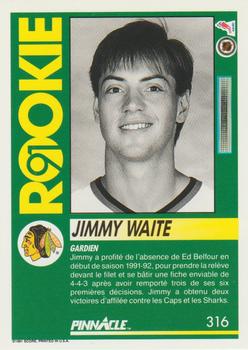 1991-92 Pinnacle French #316 Jimmy Waite Back