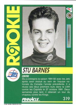 1991-92 Pinnacle French #319 Stu Barnes Back