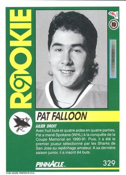 1991-92 Pinnacle French #329 Pat Falloon Back