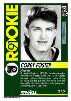 1991-92 Pinnacle French #332 Corey Foster Back