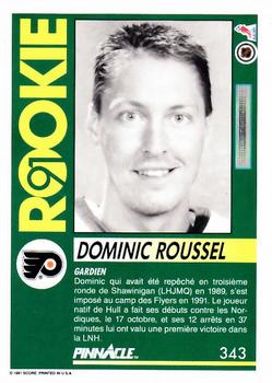 1991-92 Pinnacle French #343 Dominic Roussel Back