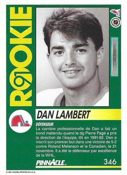 1991-92 Pinnacle French #346 Dan Lambert Back