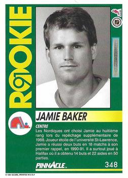1991-92 Pinnacle French #348 Jamie Baker Back