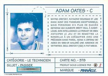1991-92 Pinnacle French #378 Adam Oates Back