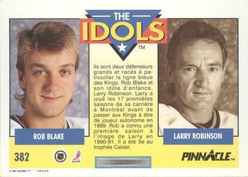 1991-92 Pinnacle French #382 Rob Blake / Larry Robinson Back