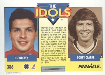 1991-92 Pinnacle French #386 Ed Olczyk / Bobby Clarke Back