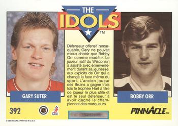 1991-92 Pinnacle French #392 Gary Suter / Bobby Orr Back