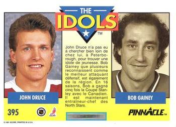1991-92 Pinnacle French #395 John Druce / Bob Gainey Back