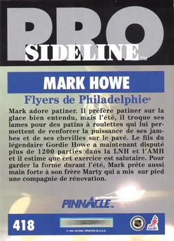 1991-92 Pinnacle French #418 Mark Howe Back