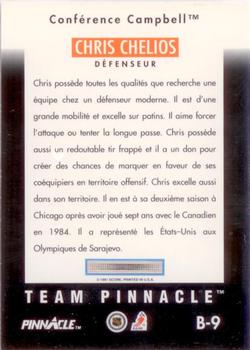 1991-92 Pinnacle French - Team Pinnacle #B9 Chris Chelios Back