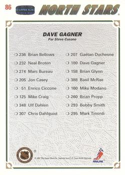 1991-92 Upper Deck French #86 Dave Gagner Back